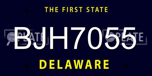 BJH7055 Delaware License Plate