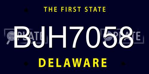 BJH7058 Delaware License Plate