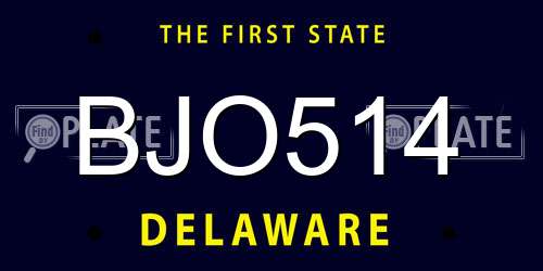 BJO514 Delaware License Plate
