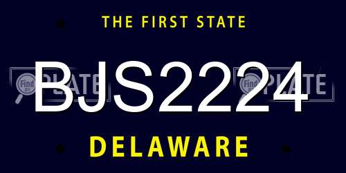 BJS2224 Delaware License Plate