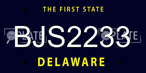 BJS2233 Delaware License Plate