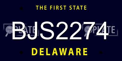 BJS2274 Delaware License Plate