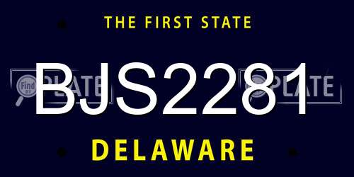 BJS2281 Delaware License Plate