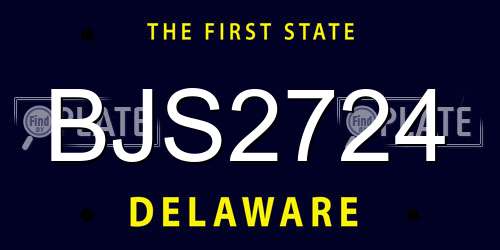 BJS2724 Delaware License Plate
