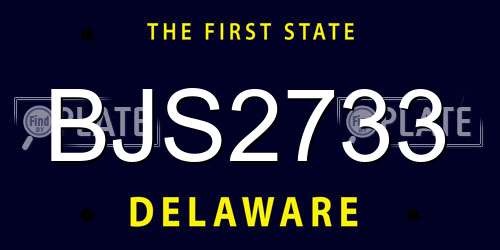 BJS2733 Delaware License Plate