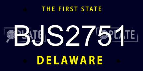 BJS2751 Delaware License Plate