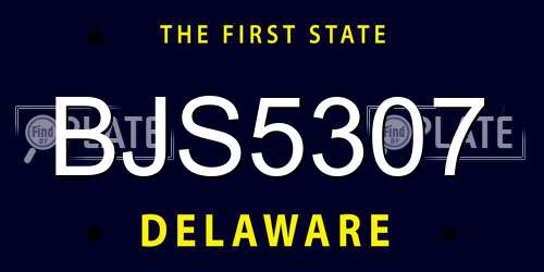 BJS5307 Delaware License Plate