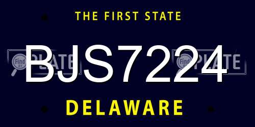 BJS7224 Delaware License Plate