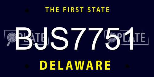 BJS7751 Delaware License Plate