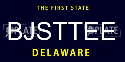 BJSTTEE Delaware License Plate