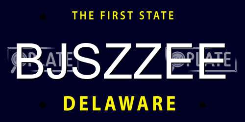 BJSZZEE Delaware License Plate