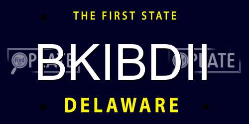 BKIBDII Delaware License Plate