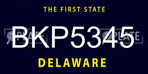 BKP5345 Delaware License Plate