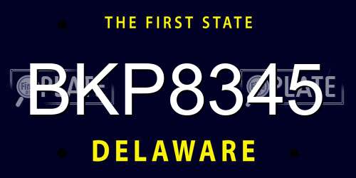 BKP8345 Delaware License Plate