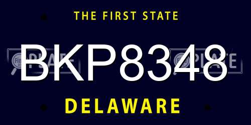 BKP8348 Delaware License Plate