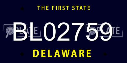 BL02759 Delaware License Plate