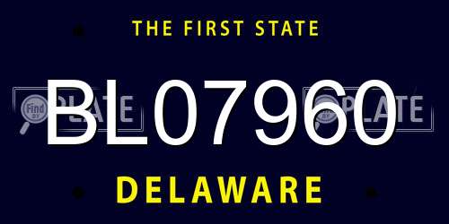 BL07960 Delaware License Plate