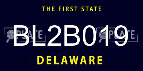 BL2B019 Delaware License Plate
