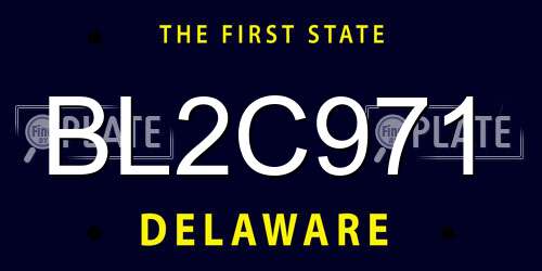 BL2C971 Delaware License Plate
