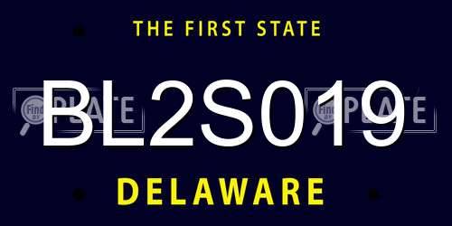 BL2S019 Delaware License Plate