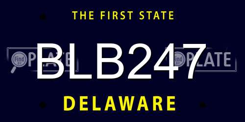 BLB247 Delaware License Plate