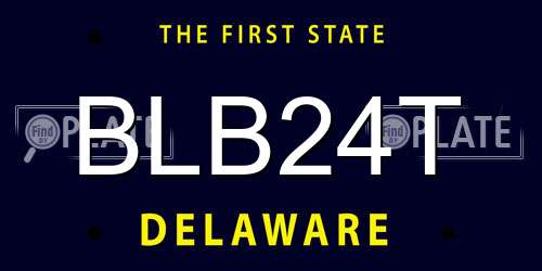 BLB24T Delaware License Plate