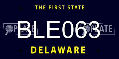 BLE063 Delaware License Plate