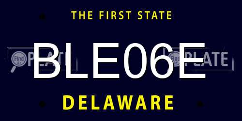BLE06E Delaware License Plate