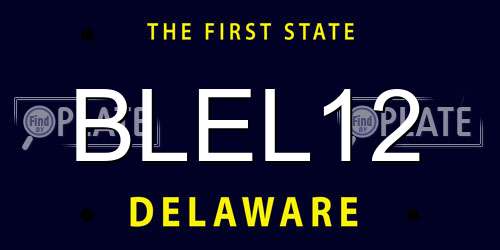 BLEL12 Delaware License Plate