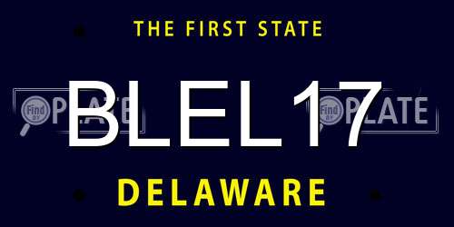 BLEL17 Delaware License Plate