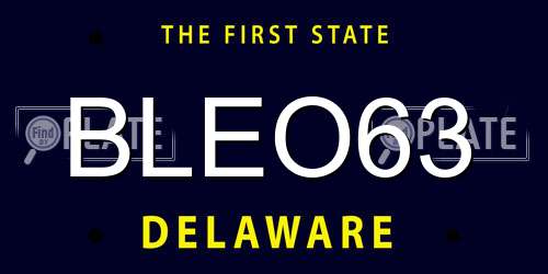 BLEO63 Delaware License Plate
