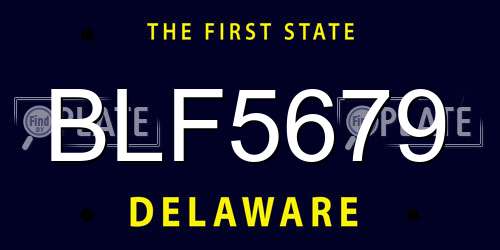 BLF5679 Delaware License Plate