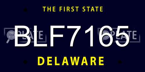 BLF7165 Delaware License Plate