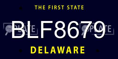 BLF8679 Delaware License Plate