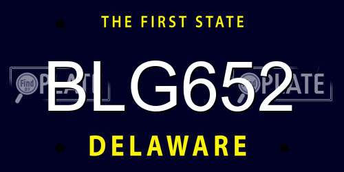 BLG652 Delaware License Plate