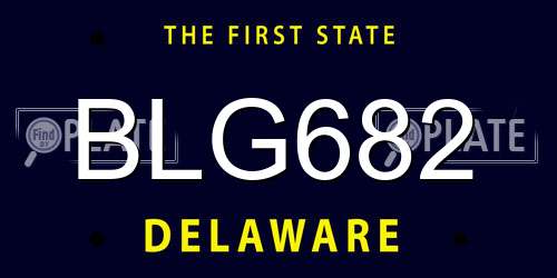 BLG682 Delaware License Plate