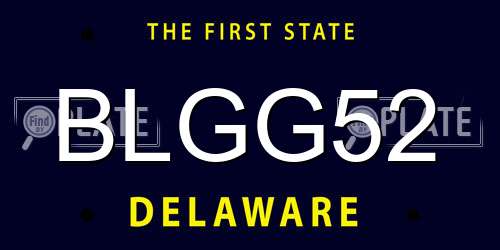 BLGG52 Delaware License Plate