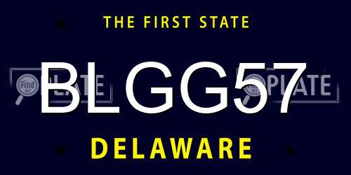 BLGG57 Delaware License Plate