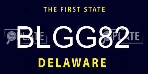 BLGG82 Delaware License Plate