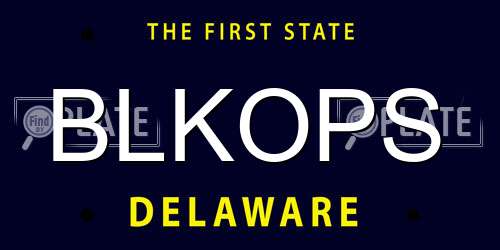 BLKOPS Delaware License Plate