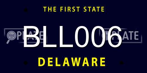 BLL006 Delaware License Plate