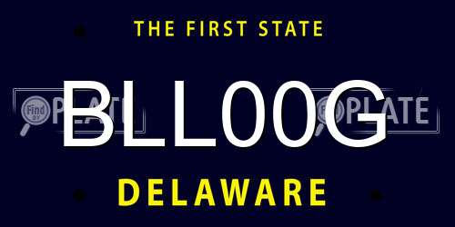 BLL00G Delaware License Plate