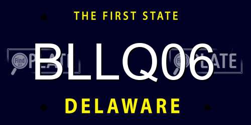 BLLQ06 Delaware License Plate