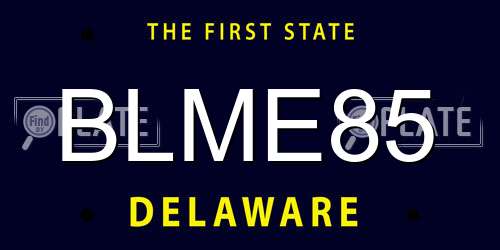 BLME85 Delaware License Plate