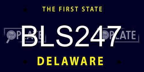 BLS247 Delaware License Plate