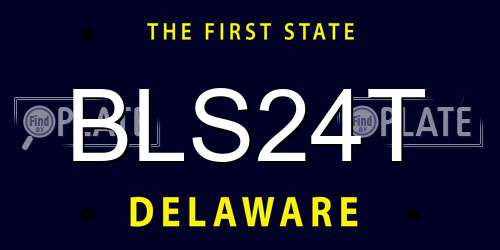 BLS24T Delaware License Plate