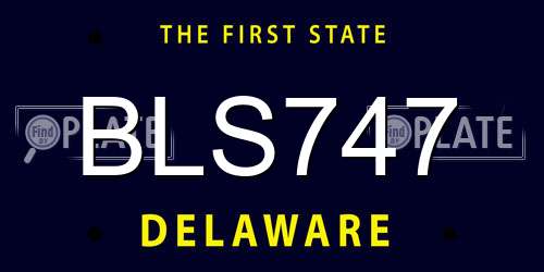 BLS747 Delaware License Plate