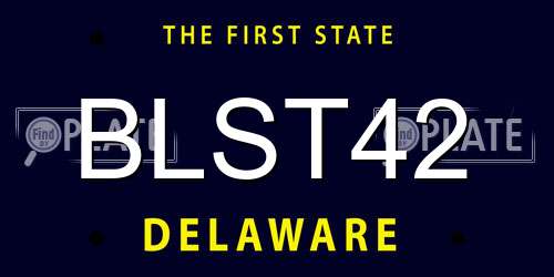 BLST42 Delaware License Plate