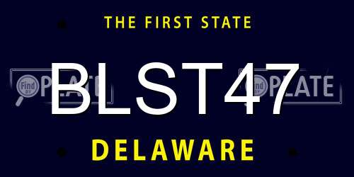 BLST47 Delaware License Plate