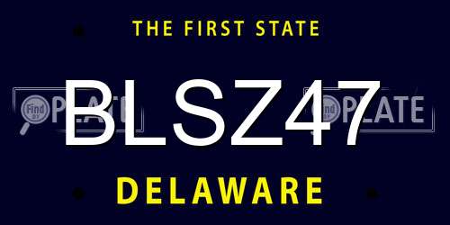 BLSZ47 Delaware License Plate